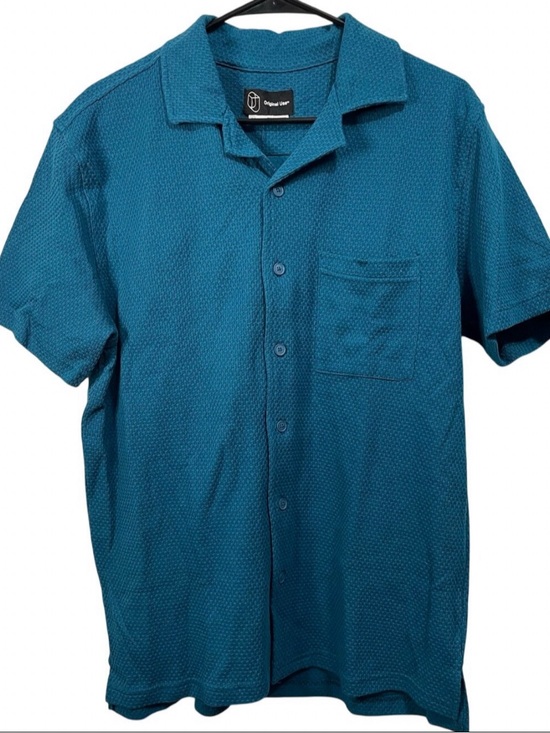 Original Use Other - Original Use Teal Short-Sleeve Textured‎ Button-Down Shirt - Men